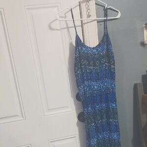 Forever 21 Blue Patterned Maxi Dress